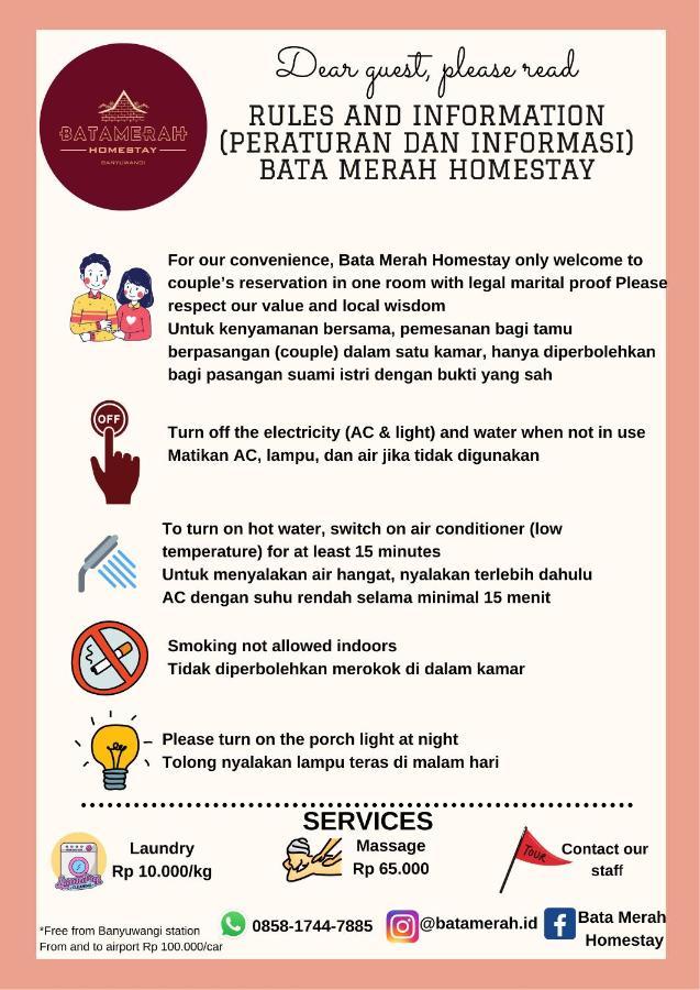 בניוואנגי Bata Merah Homestay מראה חיצוני תמונה